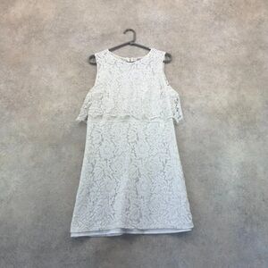 Elegant White Lace Sleeveless Mini Dress